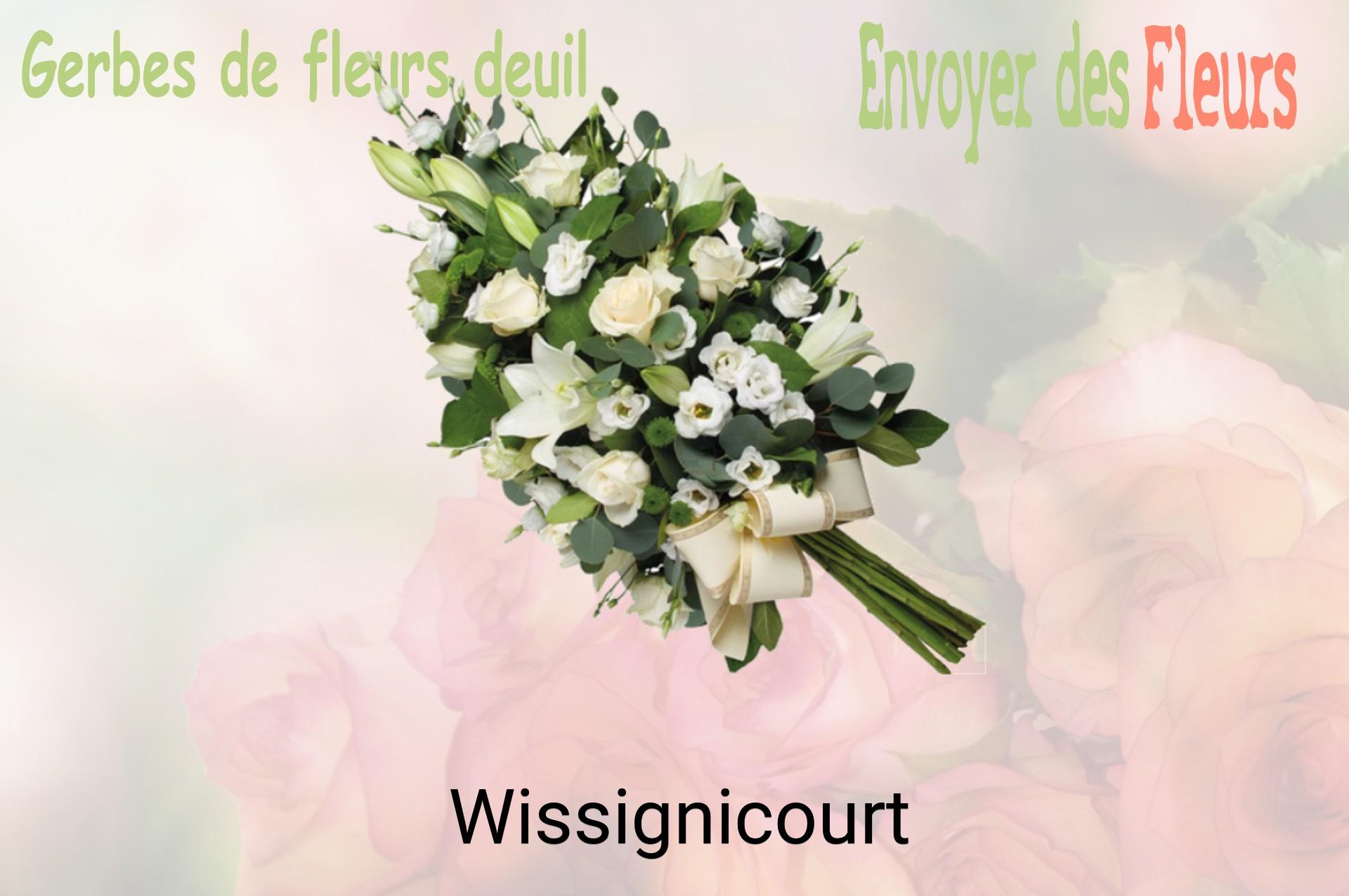 Gerbe de fleurs de deuil livrée à Wissignicourt